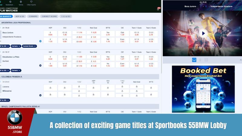 A collection of exciting game titles at Sportbooks 55BMW Lobby